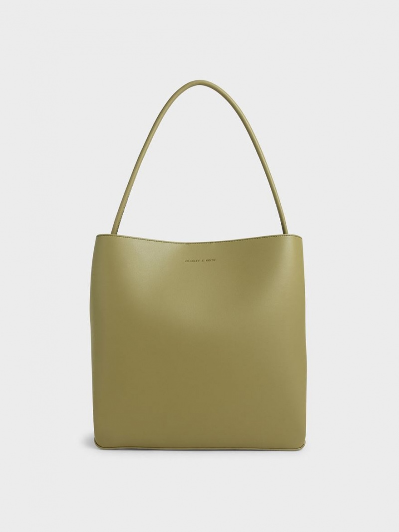 τσάντεσ tote Charles And Keith Leia Ελιά | 68250-OLJG