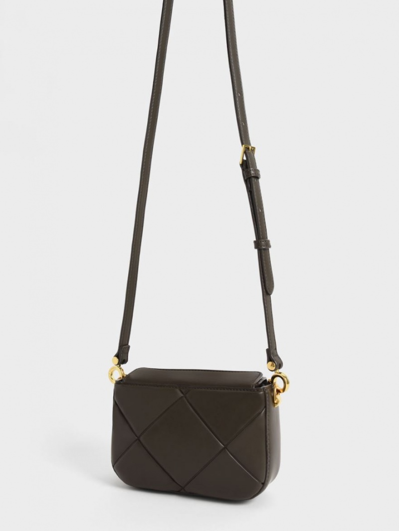 τσάντεσ tote Charles And Keith Mini Danika Χοντρός Chain Με Επένδυση μαυρα | 52083-WAQJ