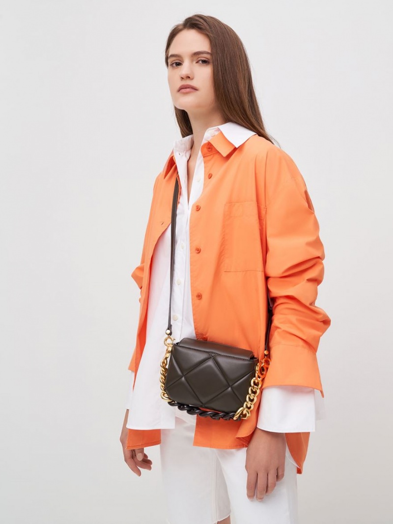 τσάντεσ tote Charles And Keith Mini Danika Χοντρός Chain Με Επένδυση μαυρα | 52083-WAQJ
