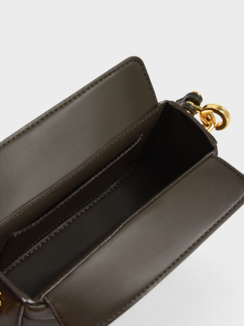 τσάντεσ tote Charles And Keith Mini Danika Χοντρός Chain Με Επένδυση μαυρα | 52083-WAQJ
