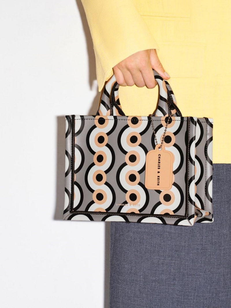 τσάντεσ tote Charles And Keith Mini Jump Print Πολύχρωμο | 91425-YCWU