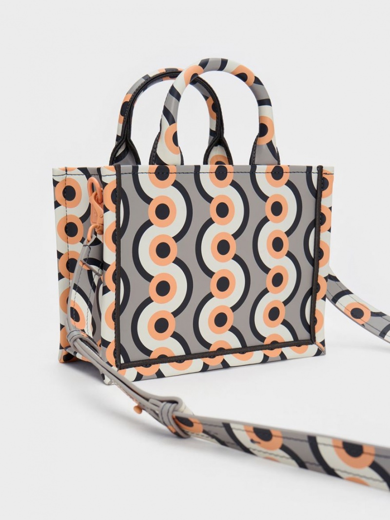 τσάντεσ tote Charles And Keith Mini Jump Print Πολύχρωμο | 91425-YCWU