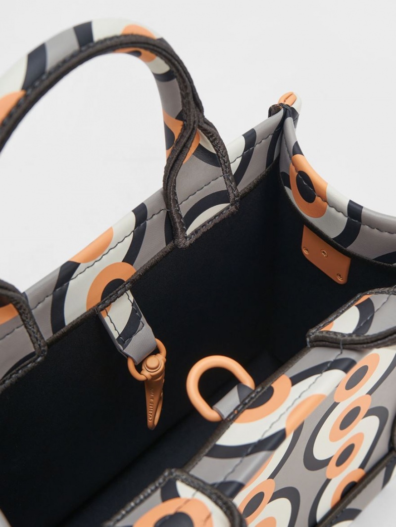 τσάντεσ tote Charles And Keith Mini Jump Print Πολύχρωμο | 91425-YCWU