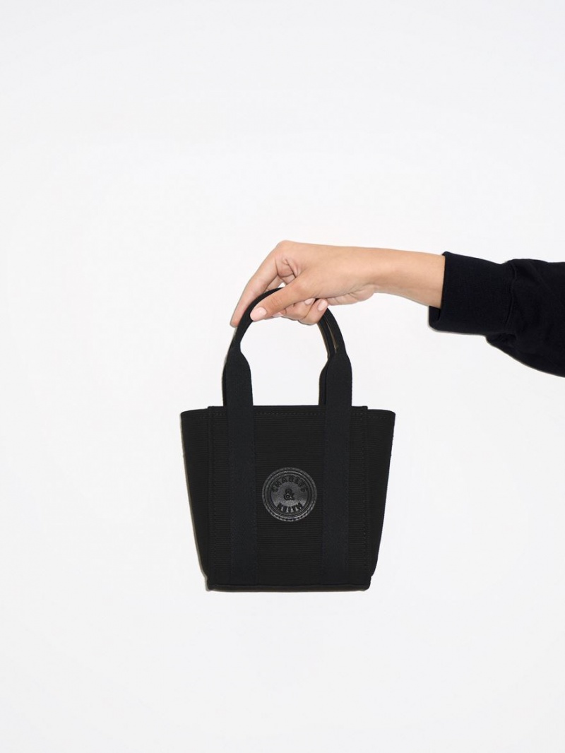 τσάντεσ tote Charles And Keith Mini Kay καμβα μαυρα | 93802-PXRQ