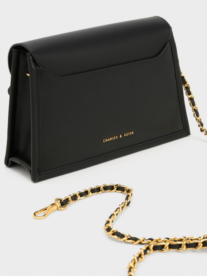 τσάντεσ tote Charles And Keith Mini Roza Beaded Handle Scarf μαυρα | 67134-VTCG