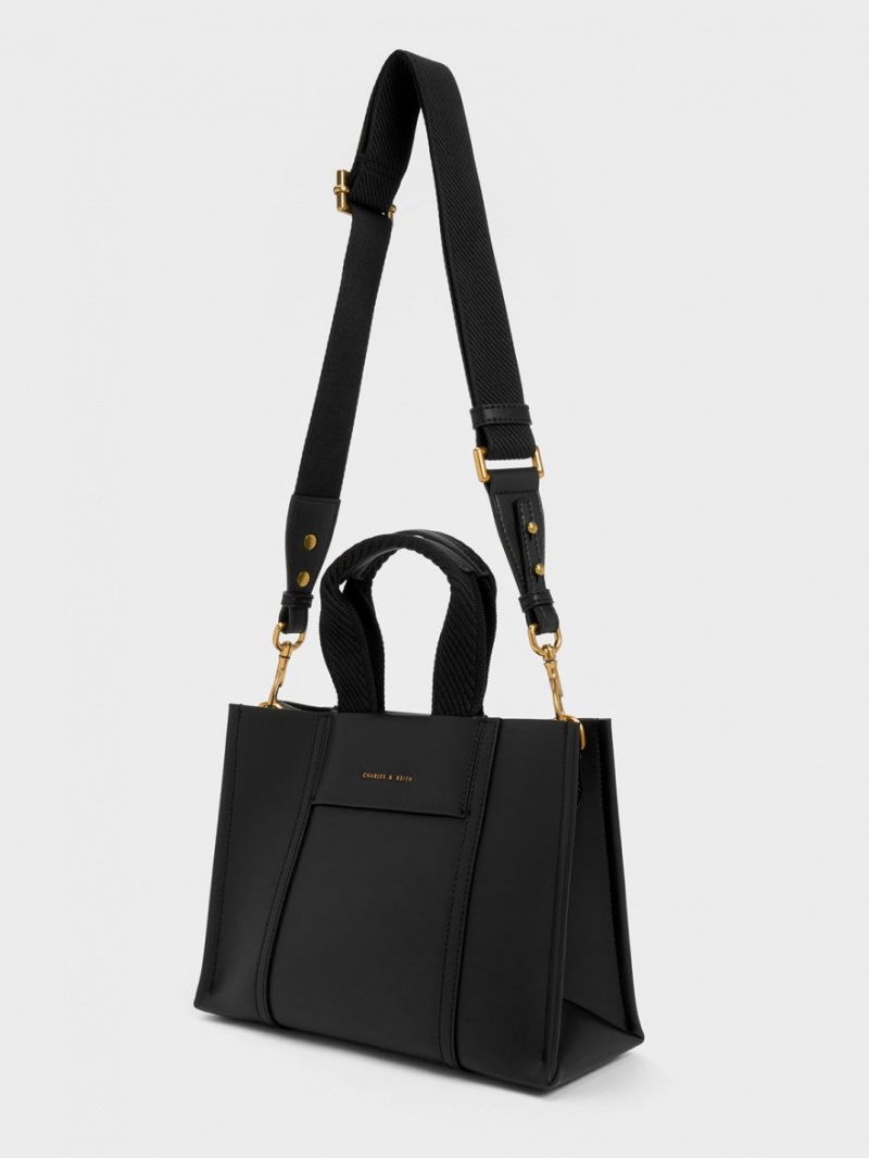 τσάντεσ tote Charles And Keith Mini Shalia μαυρα | 31627-SBOE