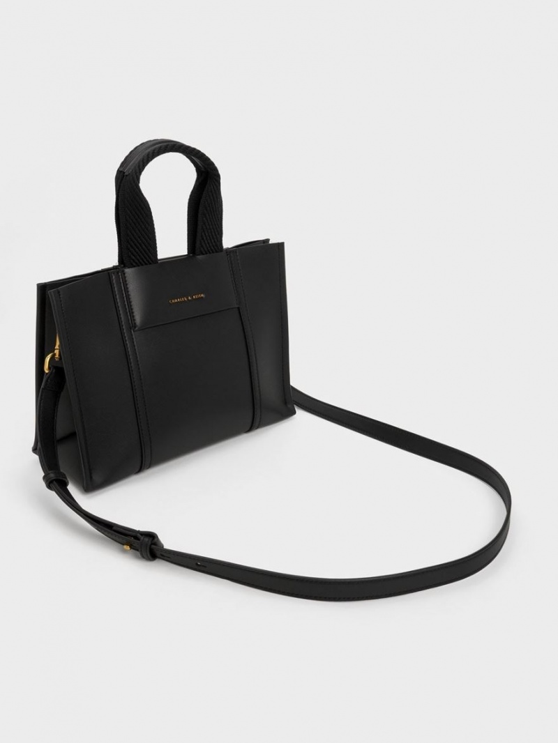 τσάντεσ tote Charles And Keith Mini Shalia μαυρα | 31627-SBOE