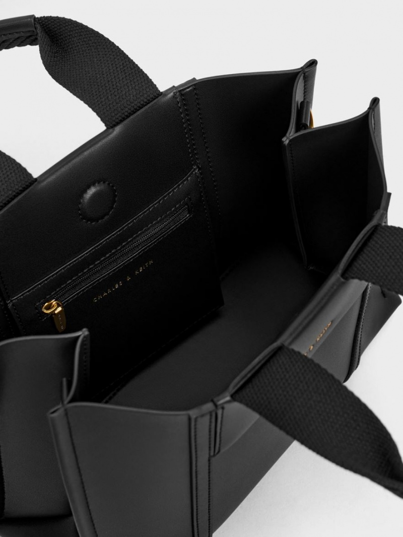 τσάντεσ tote Charles And Keith Mini Shalia μαυρα | 31627-SBOE