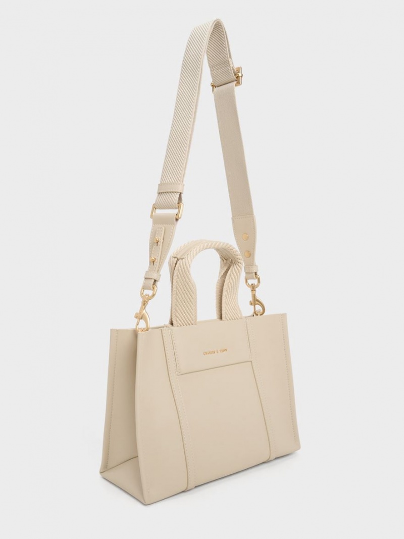 τσάντεσ tote Charles And Keith Mini Shalia Μπεζ | 35048-VXGR