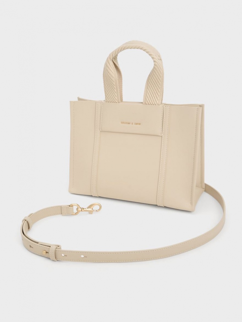 τσάντεσ tote Charles And Keith Mini Shalia Μπεζ | 35048-VXGR