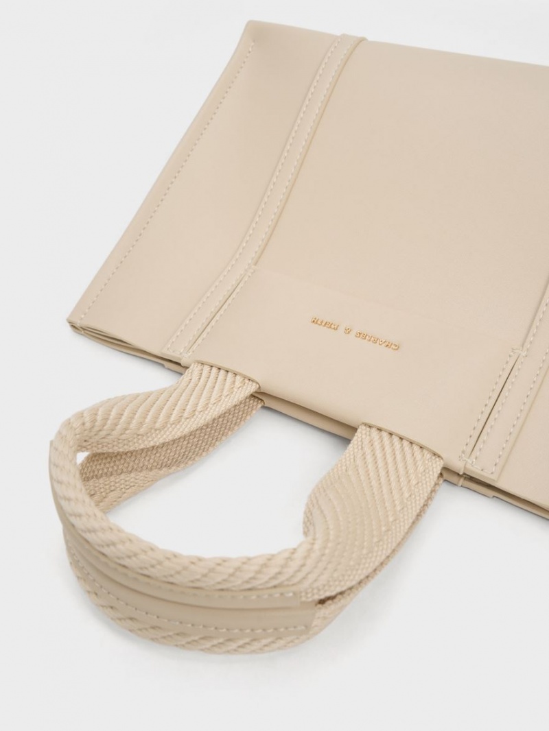 τσάντεσ tote Charles And Keith Mini Shalia Μπεζ | 35048-VXGR