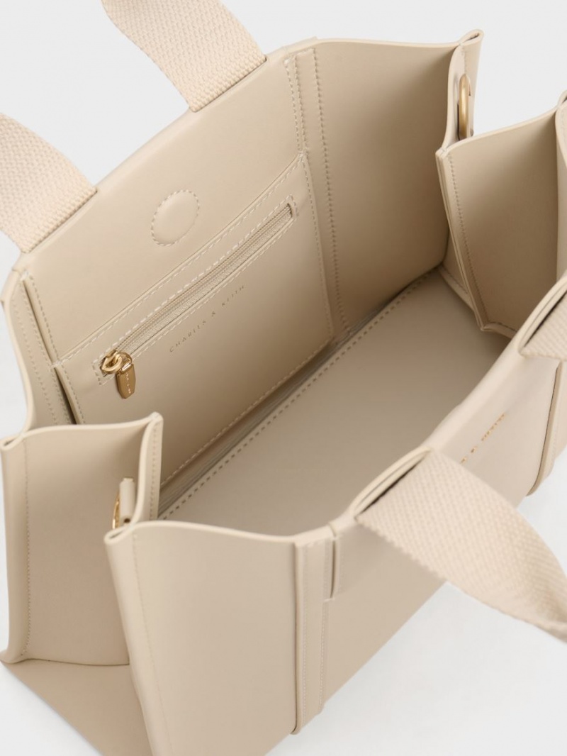 τσάντεσ tote Charles And Keith Mini Shalia Μπεζ | 35048-VXGR