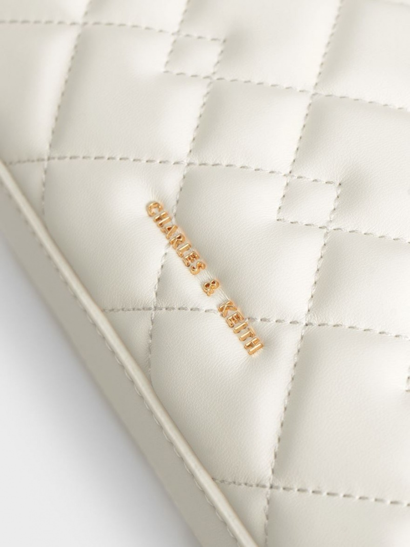 τσάντεσ tote Charles And Keith Nezu Καπιτονέ ασπρα | 10928-ZFVY