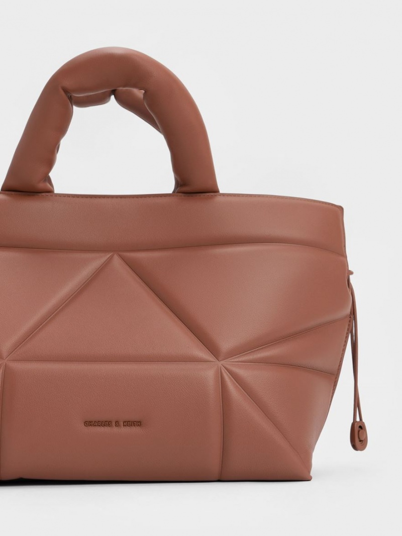 τσάντεσ tote Charles And Keith Nina δερματινα Drawstring Slouchy καφε | 45192-YDZG