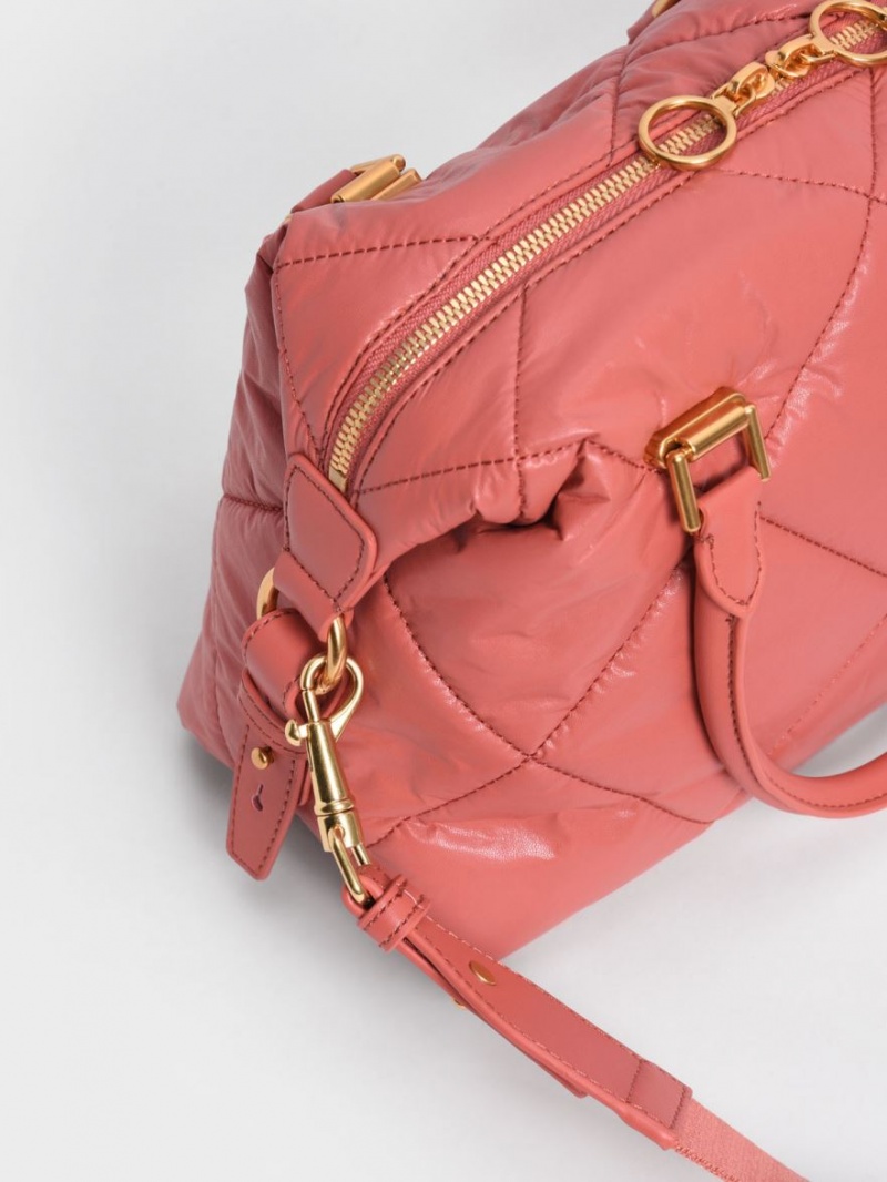 τσάντεσ tote Charles And Keith Paffuto Καπιτονέ κοραλι | 52067-TZPF
