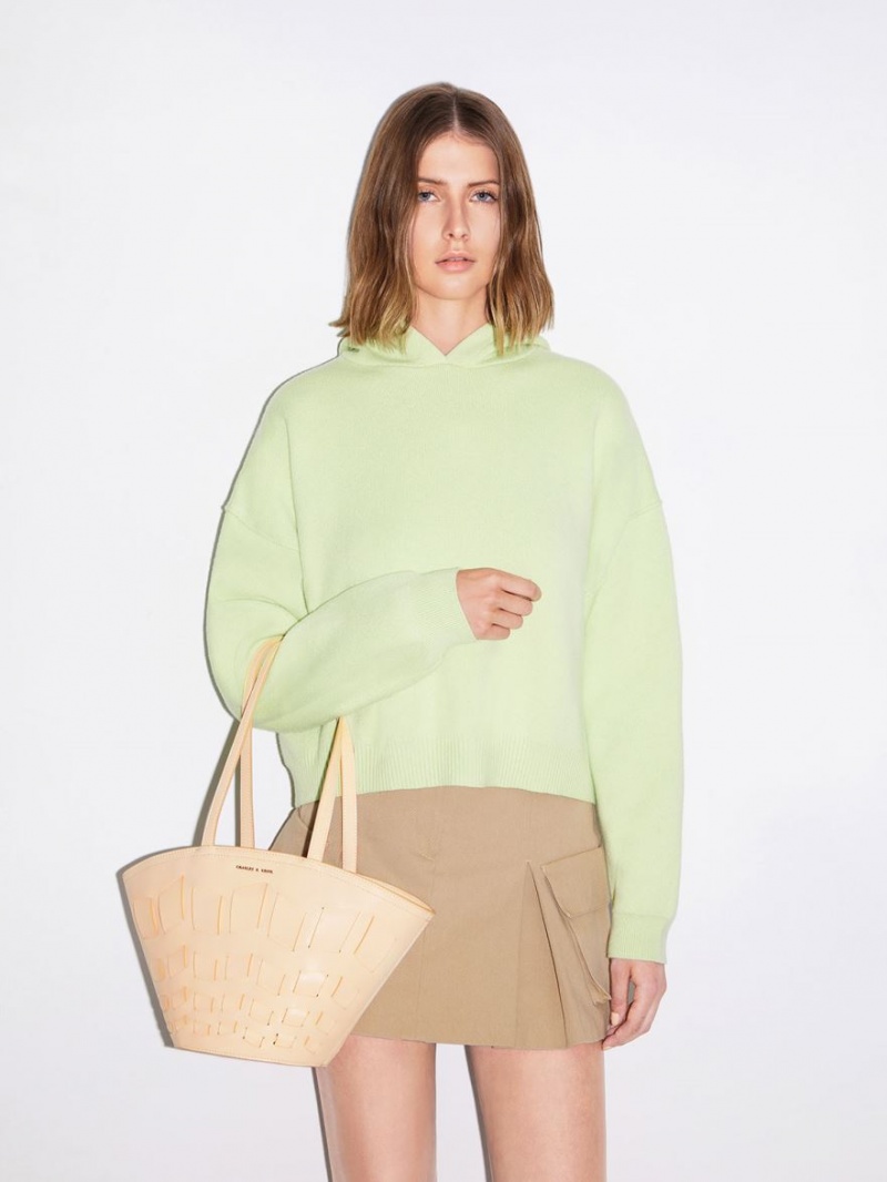 τσάντεσ tote Charles And Keith Panelled Μπεζ | 26750-CJGZ