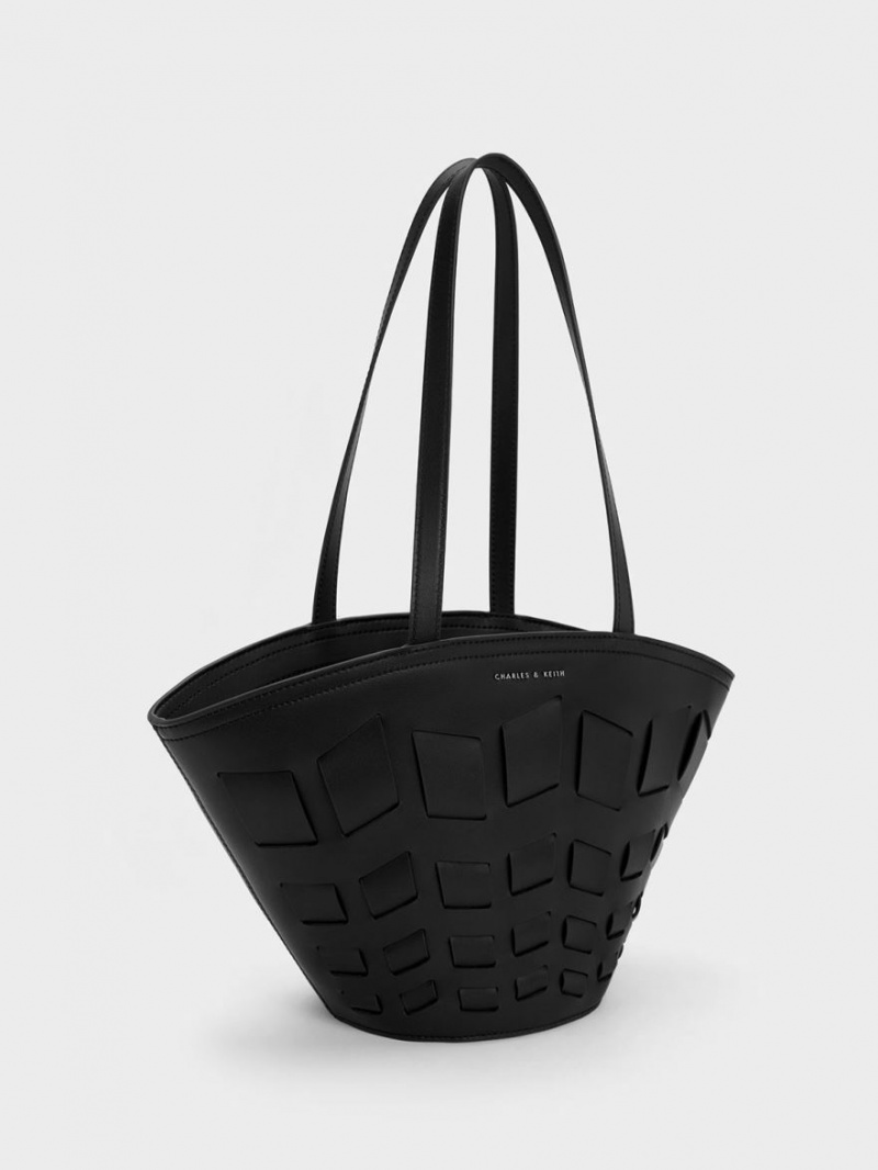 τσάντεσ tote Charles And Keith Panelled μαυρα | 91248-RLMF