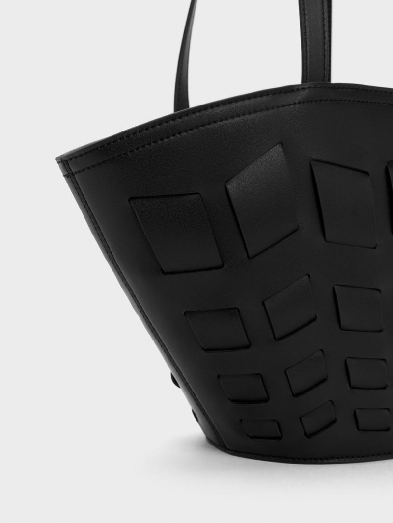 τσάντεσ tote Charles And Keith Panelled μαυρα | 91248-RLMF