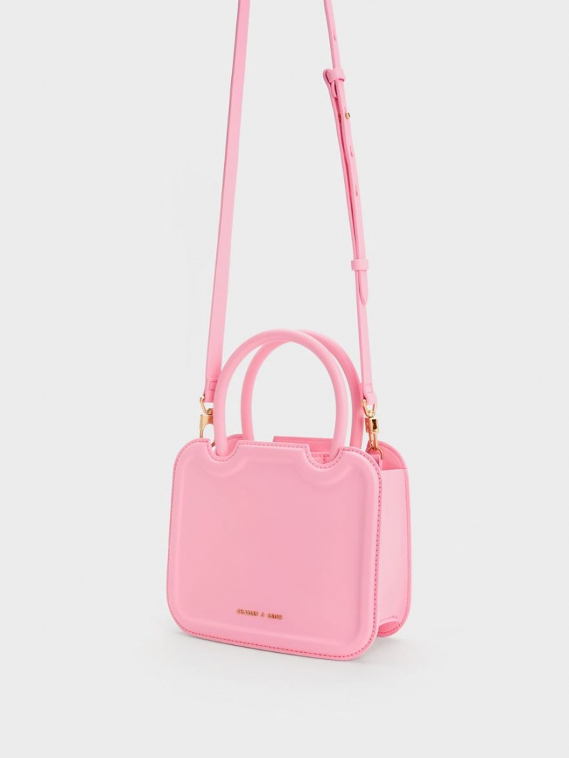 τσάντεσ tote Charles And Keith Perline Sculptural ροζ | 38071-EBKF