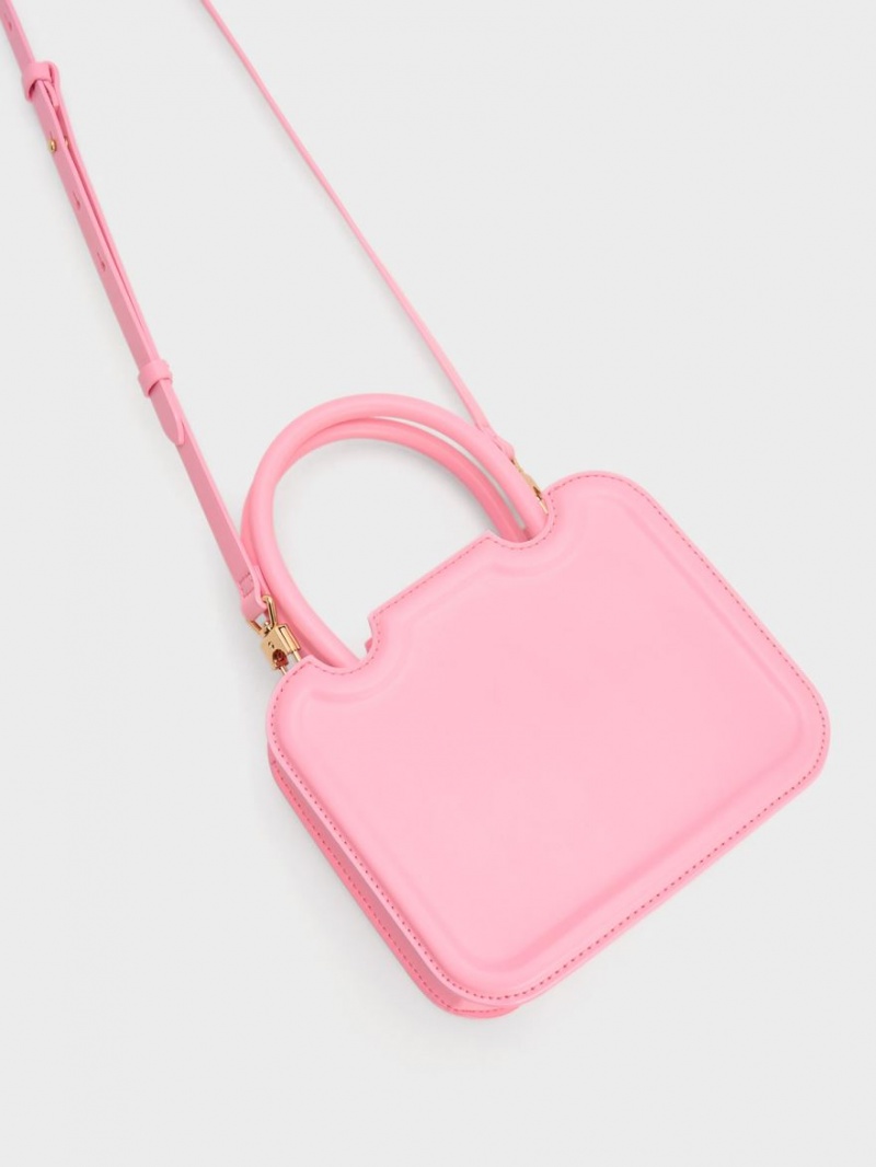τσάντεσ tote Charles And Keith Perline Sculptural ροζ | 38071-EBKF