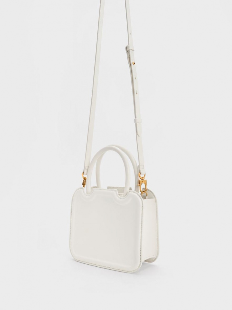 τσάντεσ tote Charles And Keith Perline Sculptural ασπρα | 76142-KRFY