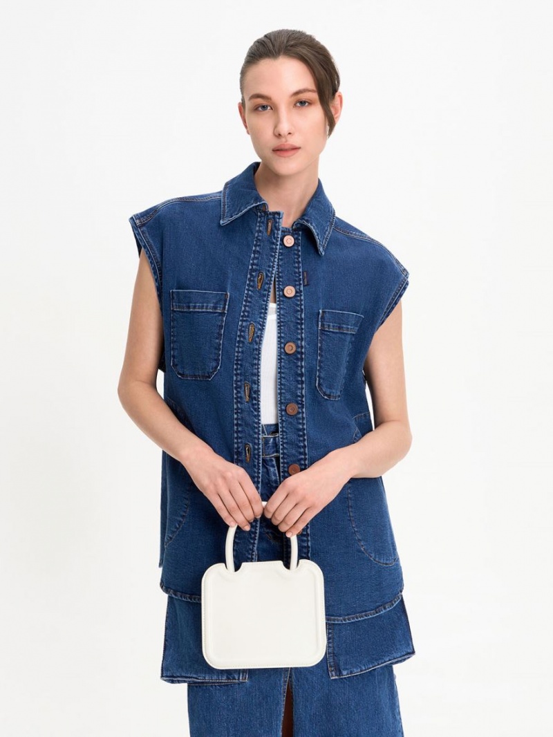 τσάντεσ tote Charles And Keith Perline Sculptural ασπρα | 76142-KRFY