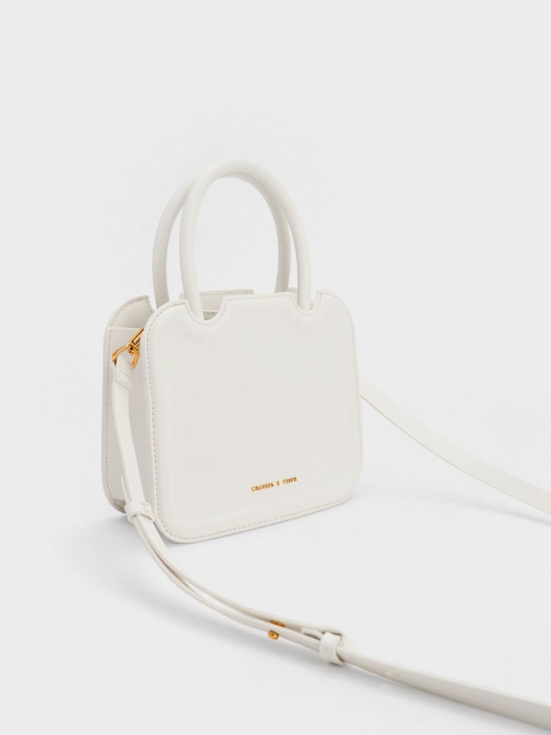 τσάντεσ tote Charles And Keith Perline Sculptural ασπρα | 76142-KRFY