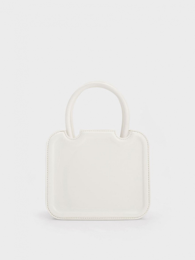 τσάντεσ tote Charles And Keith Perline Sculptural ασπρα | 76142-KRFY