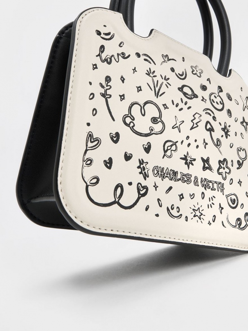τσάντεσ tote Charles And Keith Perline Sculptural ασπρα | 25398-JZBR