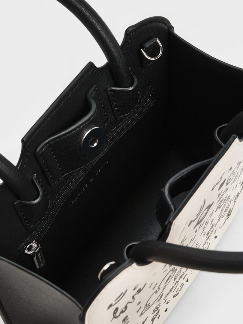 τσάντεσ tote Charles And Keith Perline Sculptural ασπρα | 25398-JZBR