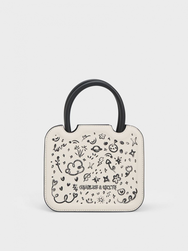τσάντεσ tote Charles And Keith Perline Sculptural ασπρα | 25398-JZBR