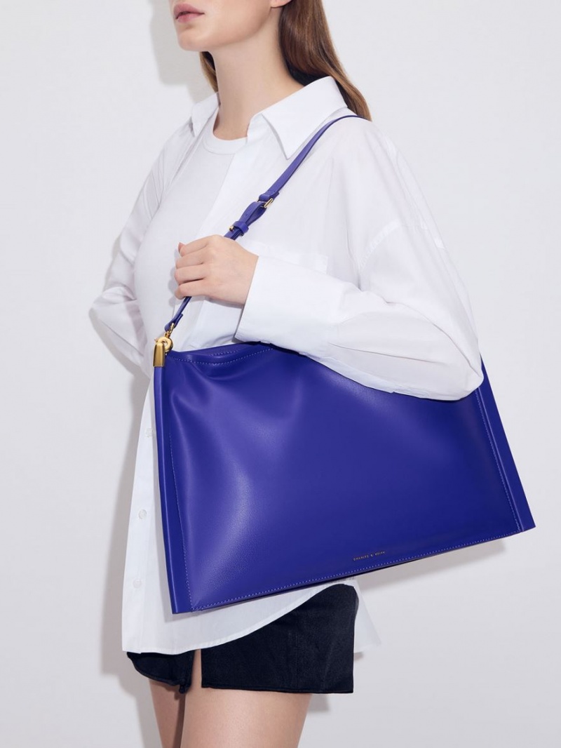 τσάντεσ tote Charles And Keith Ridley Slouchy μπλε | 72680-LGJR