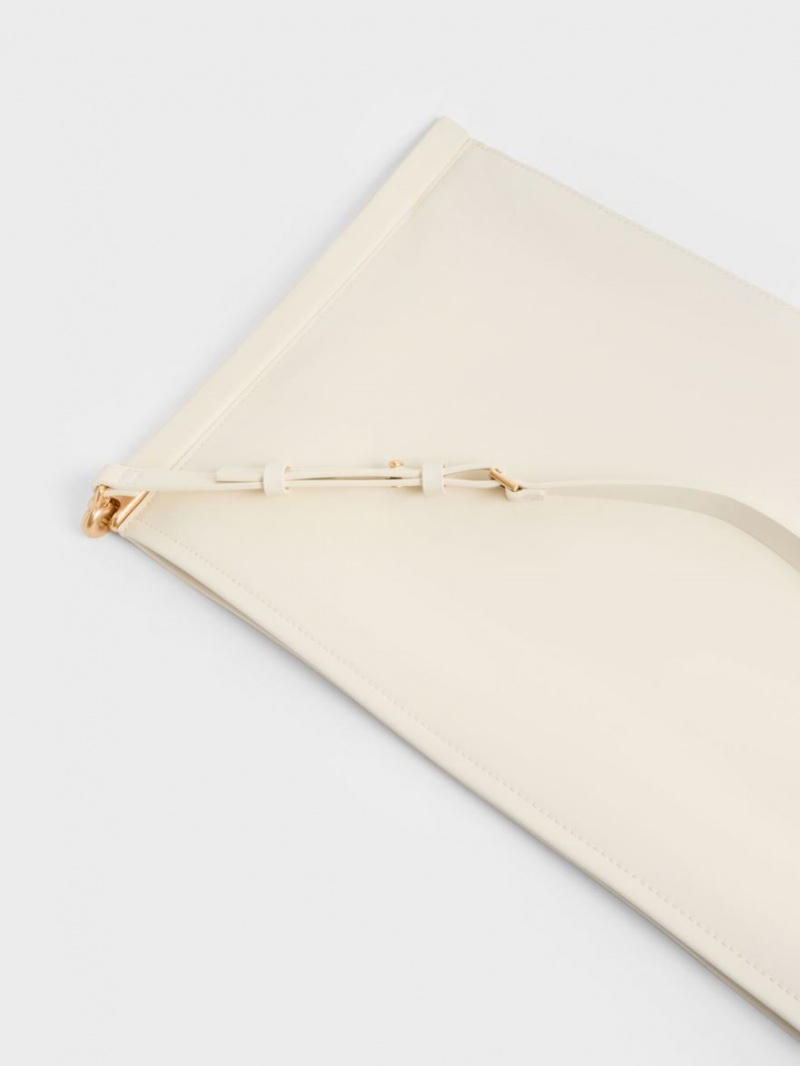 τσάντεσ tote Charles And Keith Ridley Slouchy κρέμα | 56213-ALMX