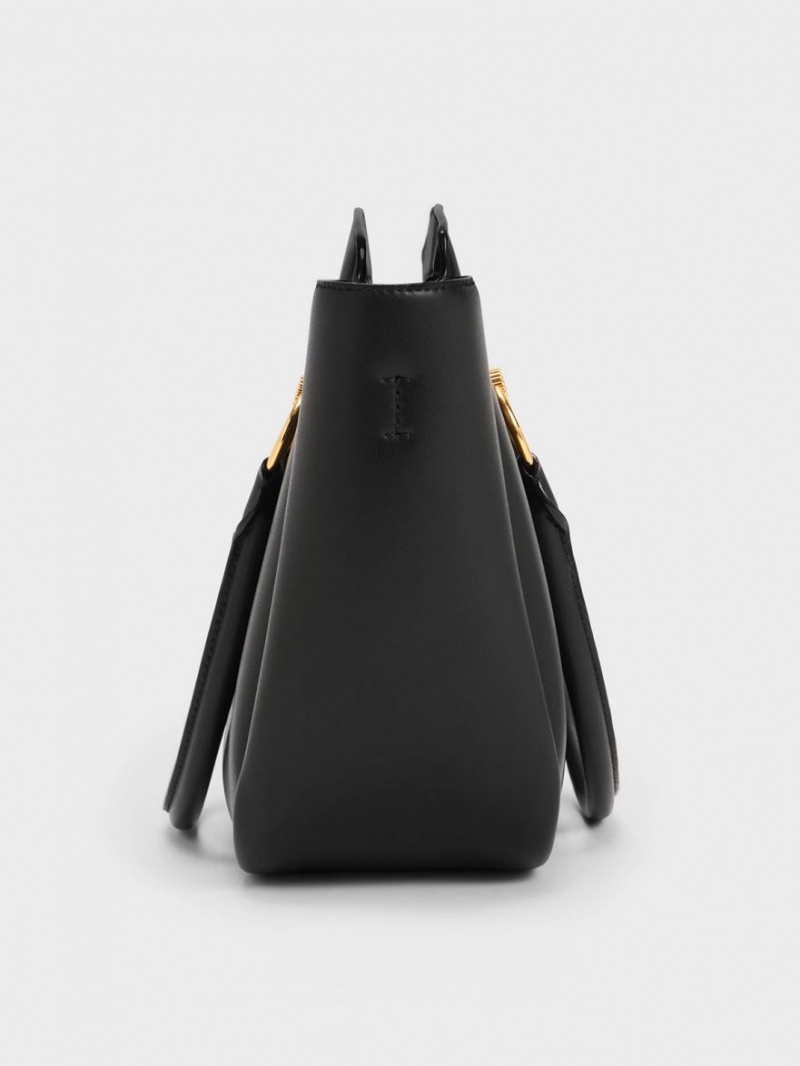 τσάντεσ tote Charles And Keith Ring-Embellished Large μαυρα | 97802-RZPE