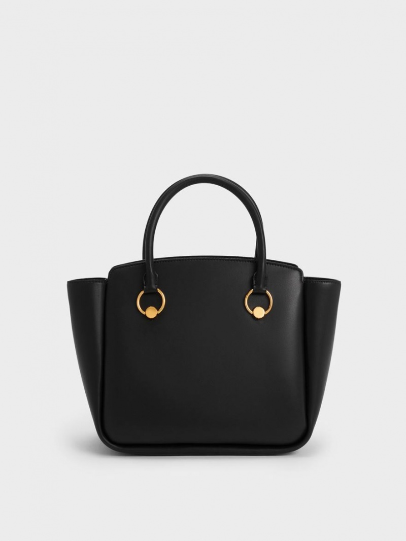 τσάντεσ tote Charles And Keith Ring-Embellished Large μαυρα | 97802-RZPE