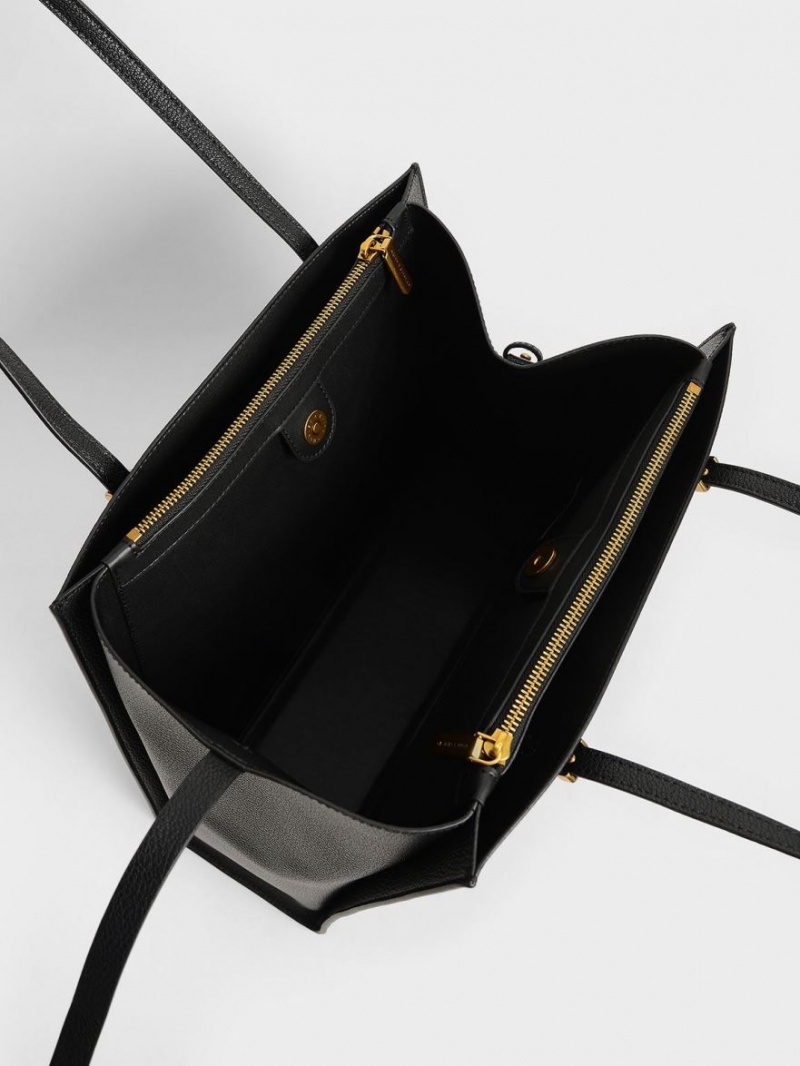 τσάντεσ tote Charles And Keith Sansa μαυρα | 14360-BJTR