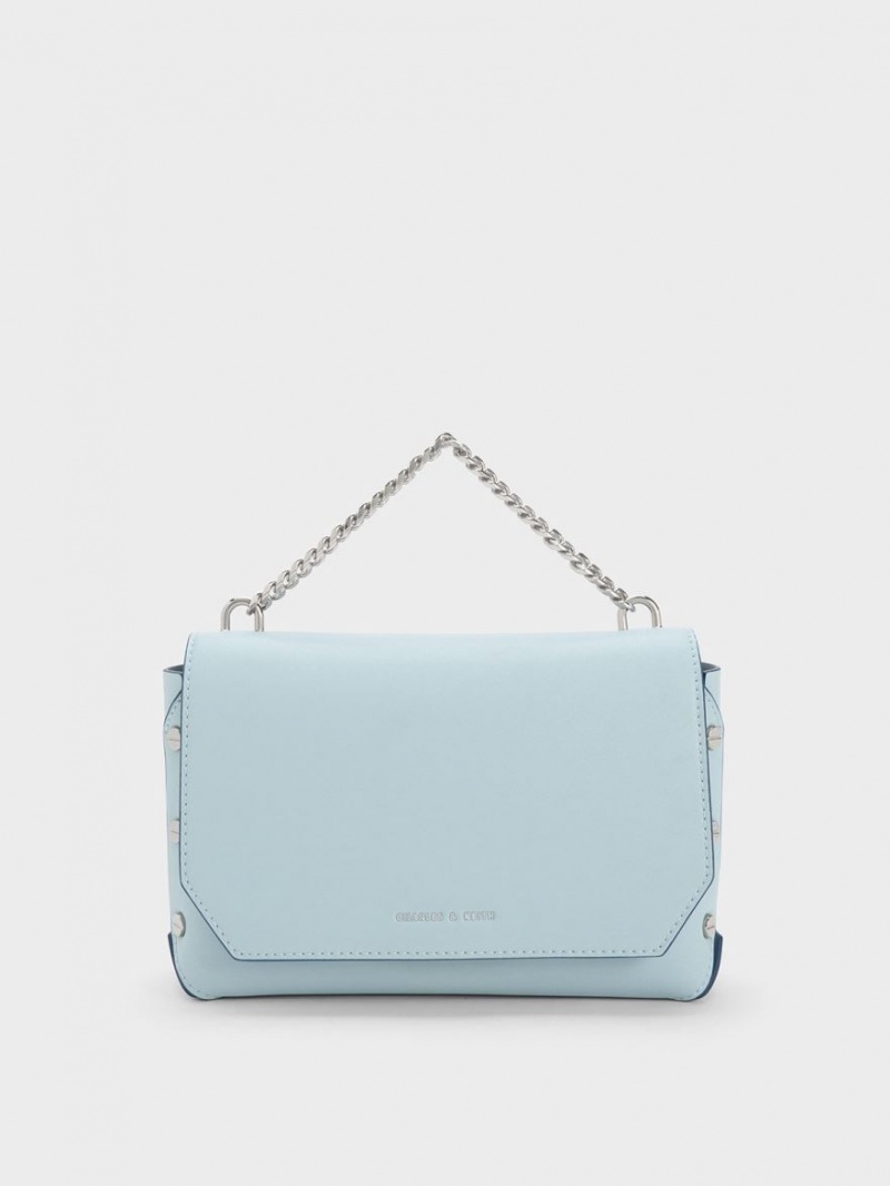 τσάντεσ tote Charles And Keith Screw Motif Front Flap μπλε | 45617-XAYF