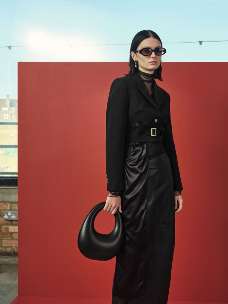 τσάντεσ tote Charles And Keith Sculptural Top Handle Moon μαυρα | 51380-GOVX