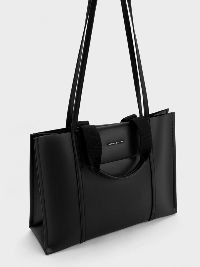 τσάντεσ tote Charles And Keith Shalia μαυρα | 31765-GPEC