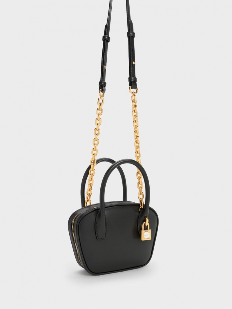 τσάντεσ tote Charles And Keith Suki Padlock μαυρα | 27345-YXPK