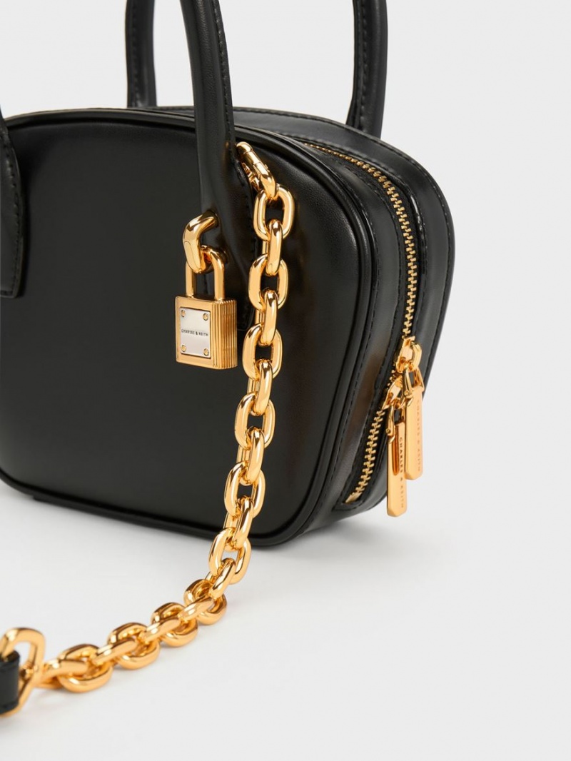 τσάντεσ tote Charles And Keith Suki Padlock μαυρα | 27345-YXPK