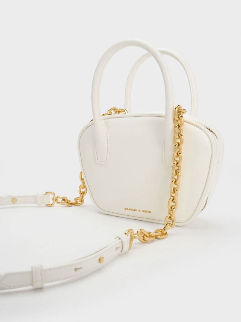 τσάντεσ tote Charles And Keith Suki Padlock ασπρα | 98436-RXFD