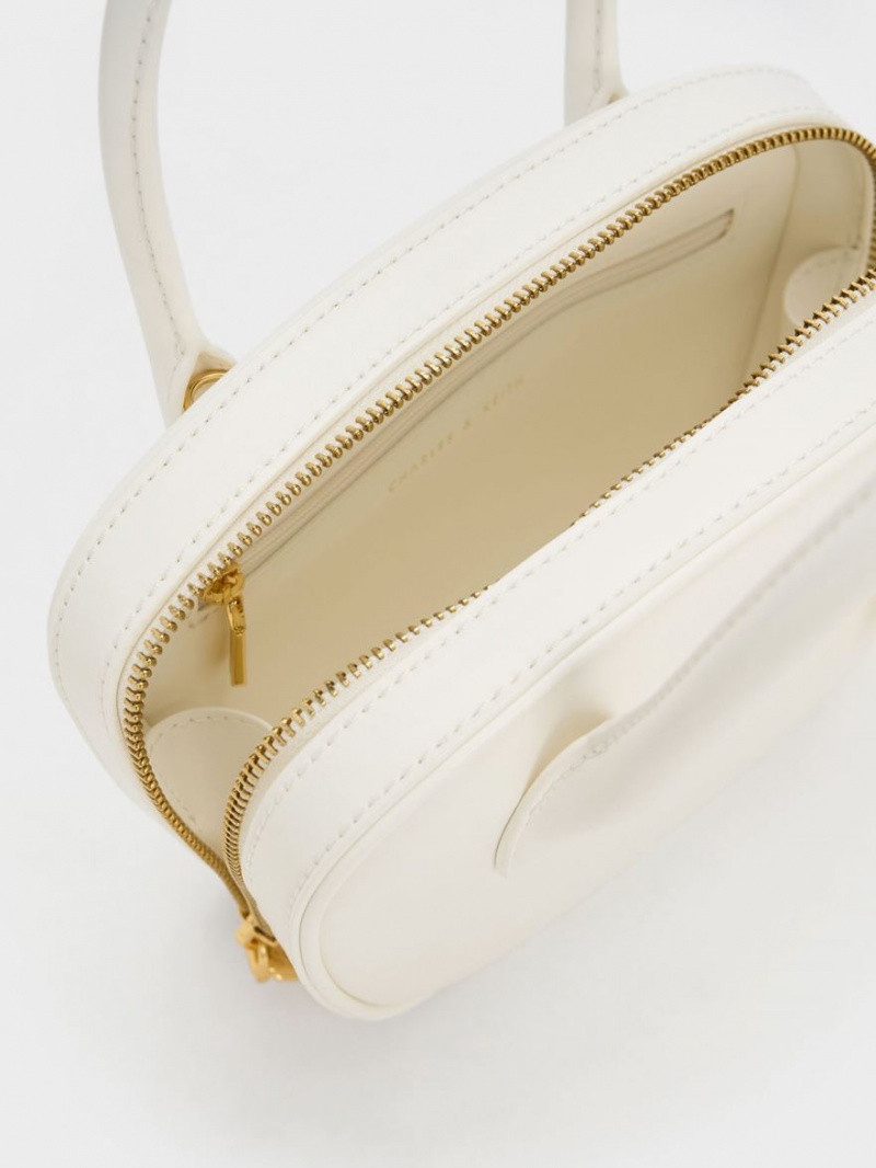 τσάντεσ tote Charles And Keith Suki Padlock ασπρα | 98436-RXFD