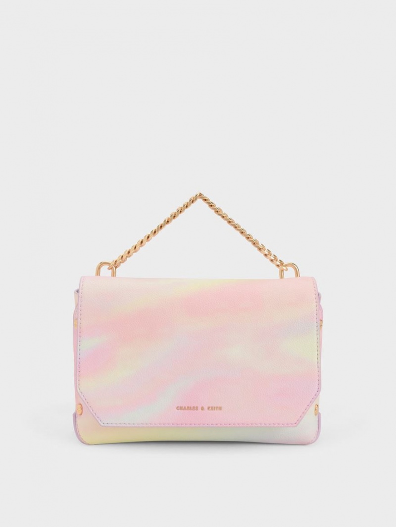 τσάντεσ tote Charles And Keith Swirl-Print Metallic Accent Front Flap Πολύχρωμο | 21509-DCUT
