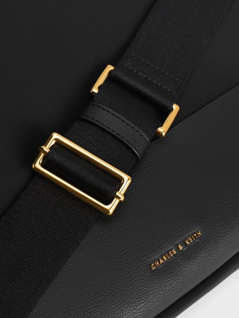 τσάντεσ tote Charles And Keith Textured Laptop μαυρα | 35169-IWEK