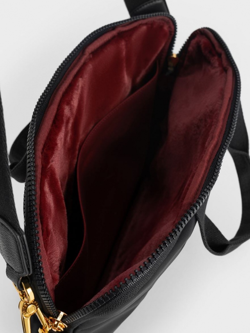 τσάντεσ tote Charles And Keith Textured Laptop μαυρα | 35169-IWEK