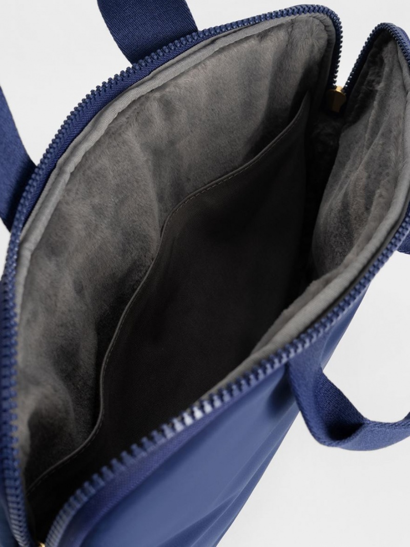 τσάντεσ tote Charles And Keith Textured Laptop σκουρο μπλε | 97106-XFSG