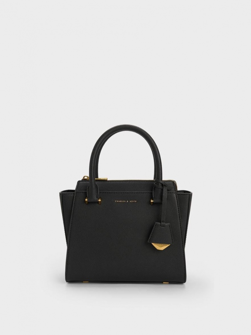 τσάντεσ tote Charles And Keith Trapeze μαυρα | 06217-OUPQ