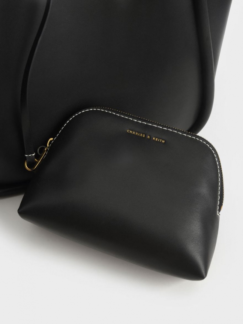 τσάντεσ tote Charles And Keith Tubular Slouchy μαυρα | 53219-OKMY