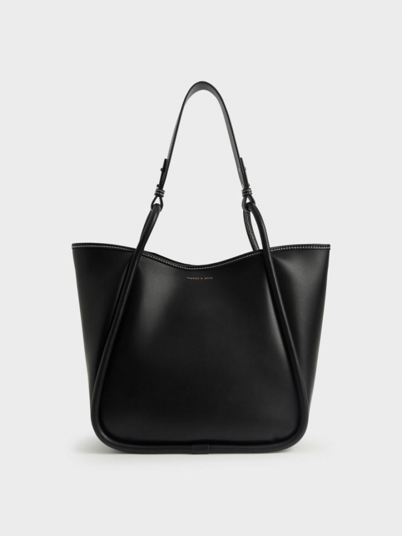 τσάντεσ tote Charles And Keith Tubular Slouchy μαυρα | 53219-OKMY